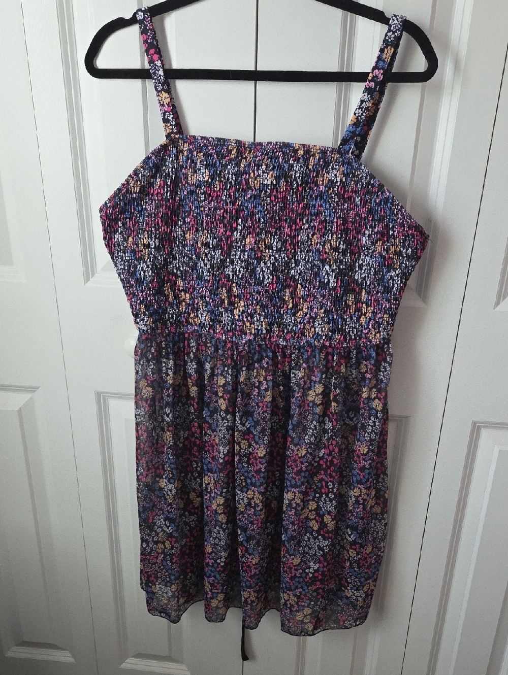 Floral Smocked Women’s Two-Piece Swimsuit with Adjustable Straps